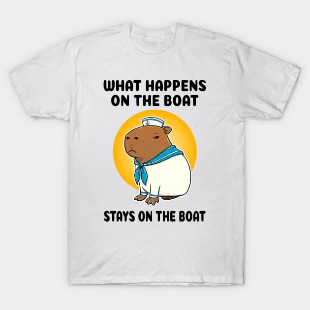 What happens on the boat stays on the boat Capybara Sailor T-Shirt by capydays